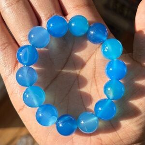 Blue Agate Crystal Bracelet 14mm